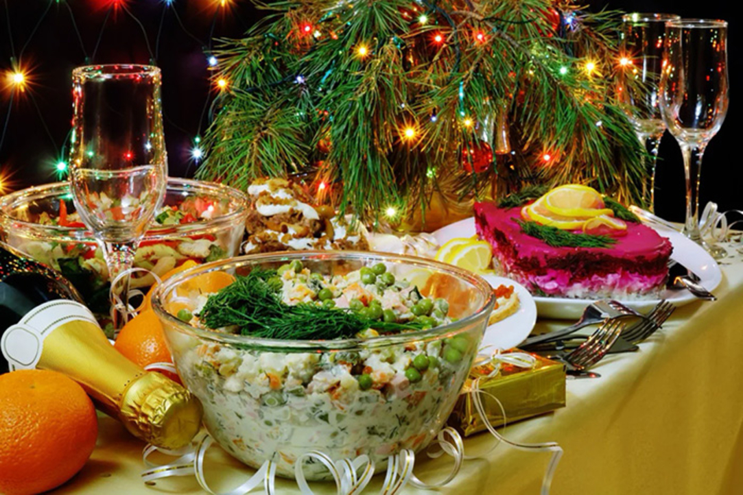 Traditional Russian Table for the New Year